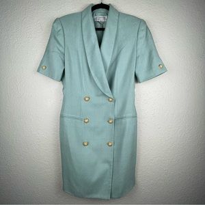 Atrium Collection Vintage Tweed Blazer Button Up Lined Coat Dress Size 8